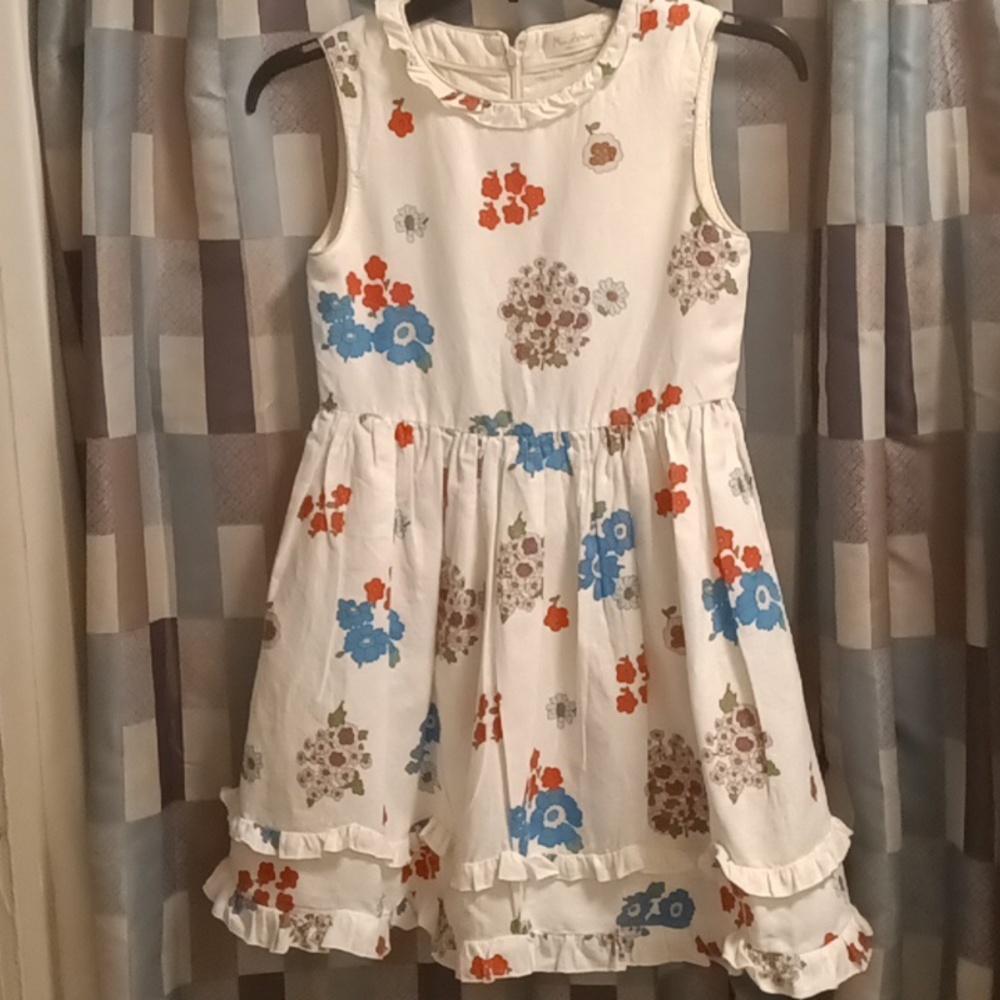 FINAL PRICE Mini Boden white multi-colored floral print dress - Picture 10 of 15